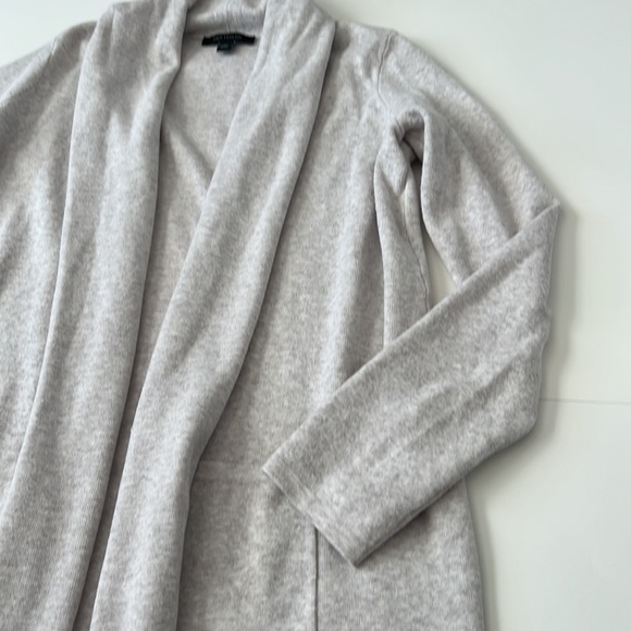 Ann Taylor Shawl Open Cardigan in Light Neutral Heather XS - Picture 3 of 10